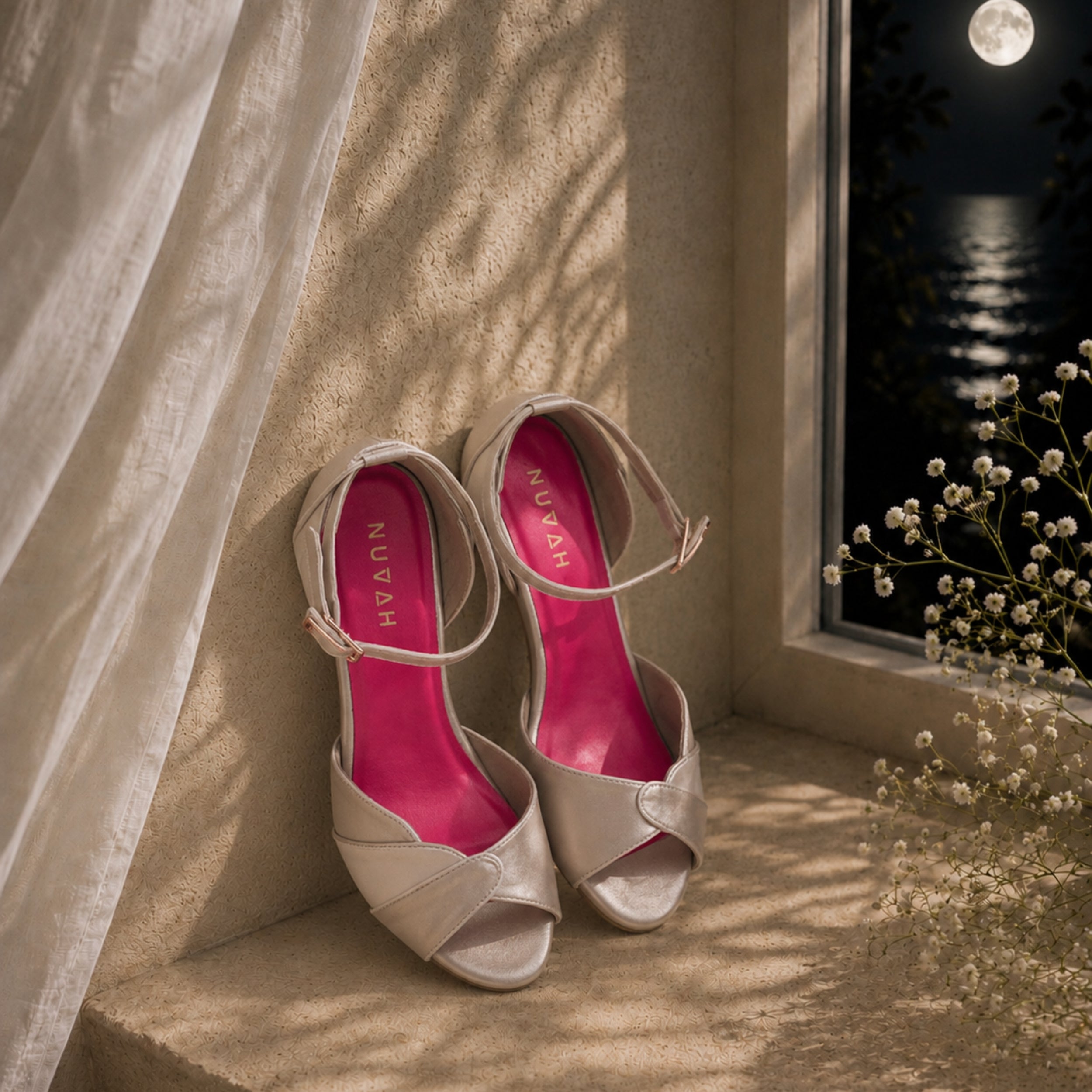 Muse Moonlight light golden and silver stiletto