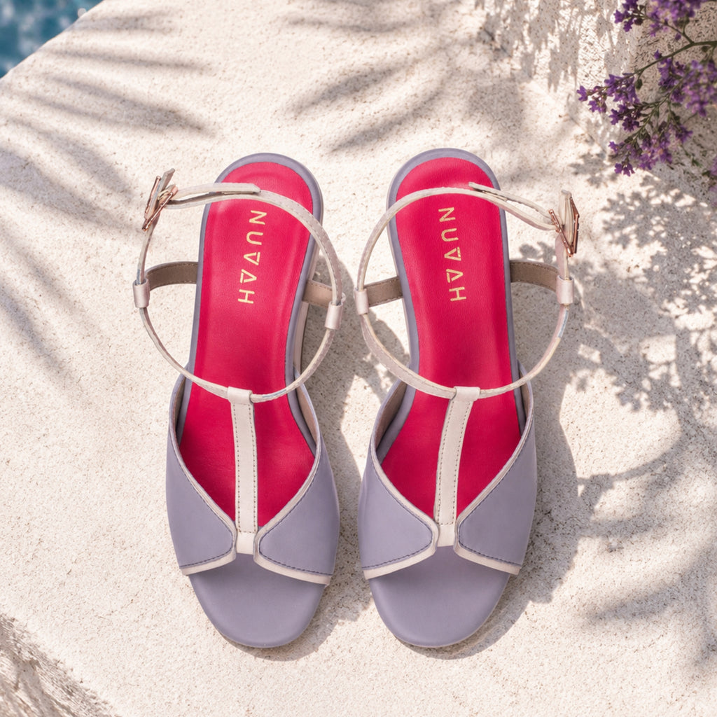 Daydream Morning Mist T strap wedge platform