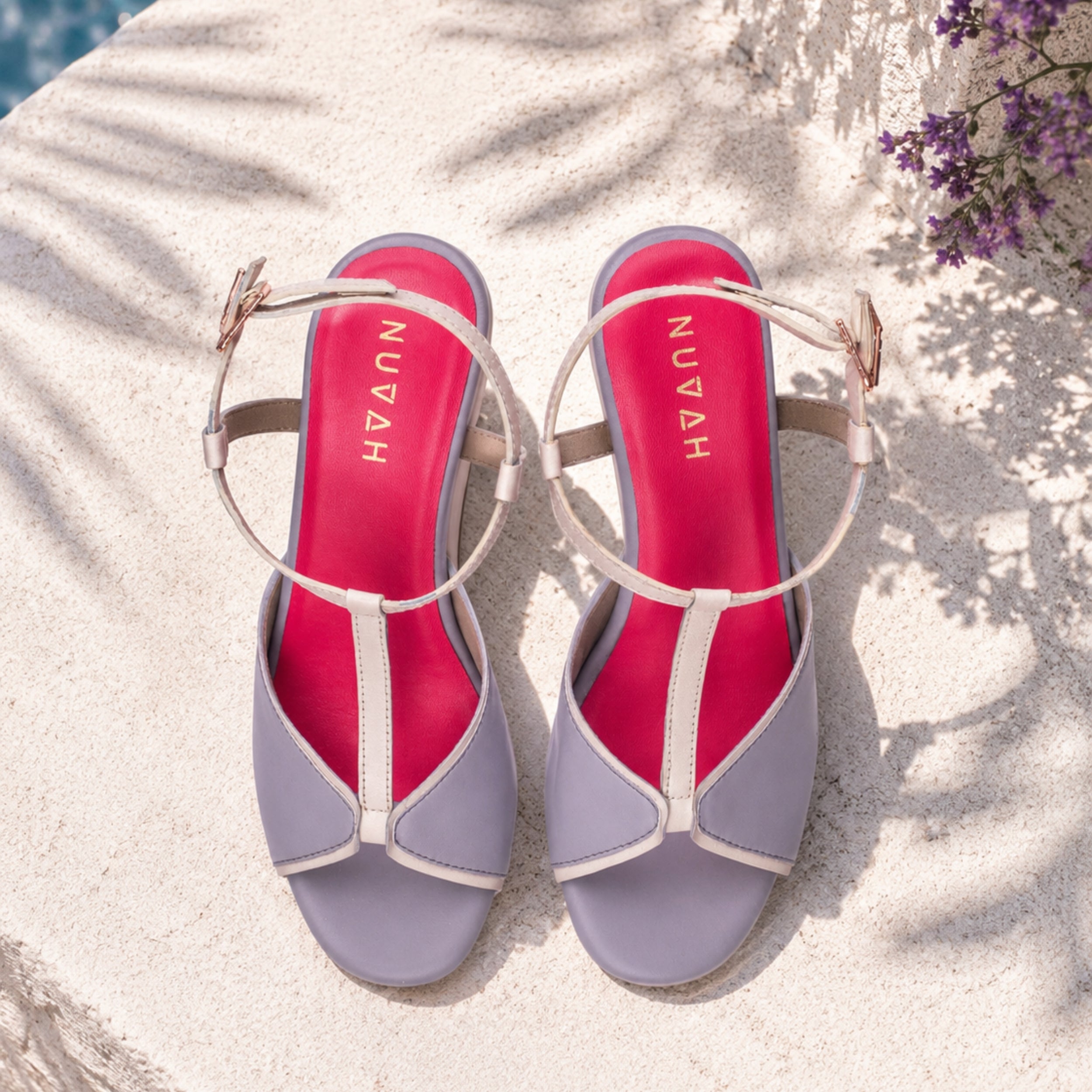 Daydream Morning Mist T strap wedge platform