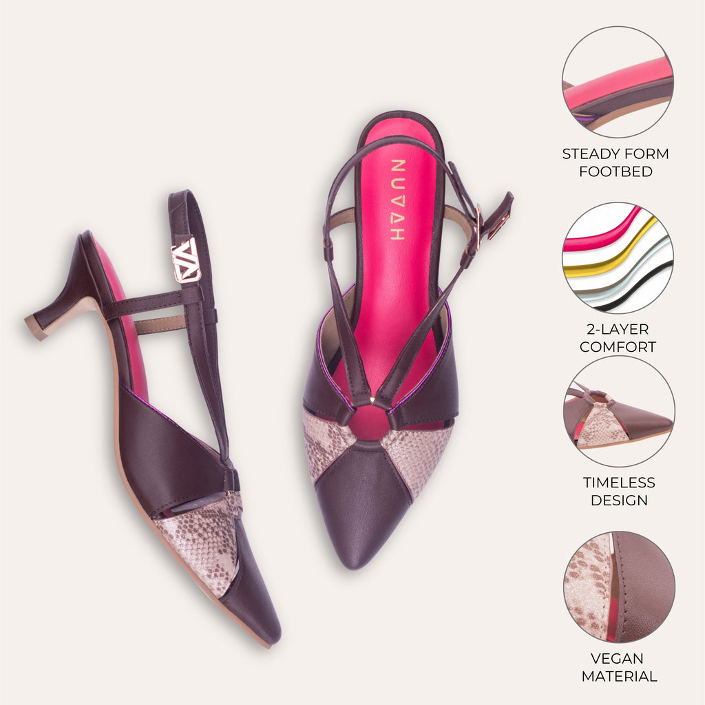 Rendezvous Espresso sling back kitten heel