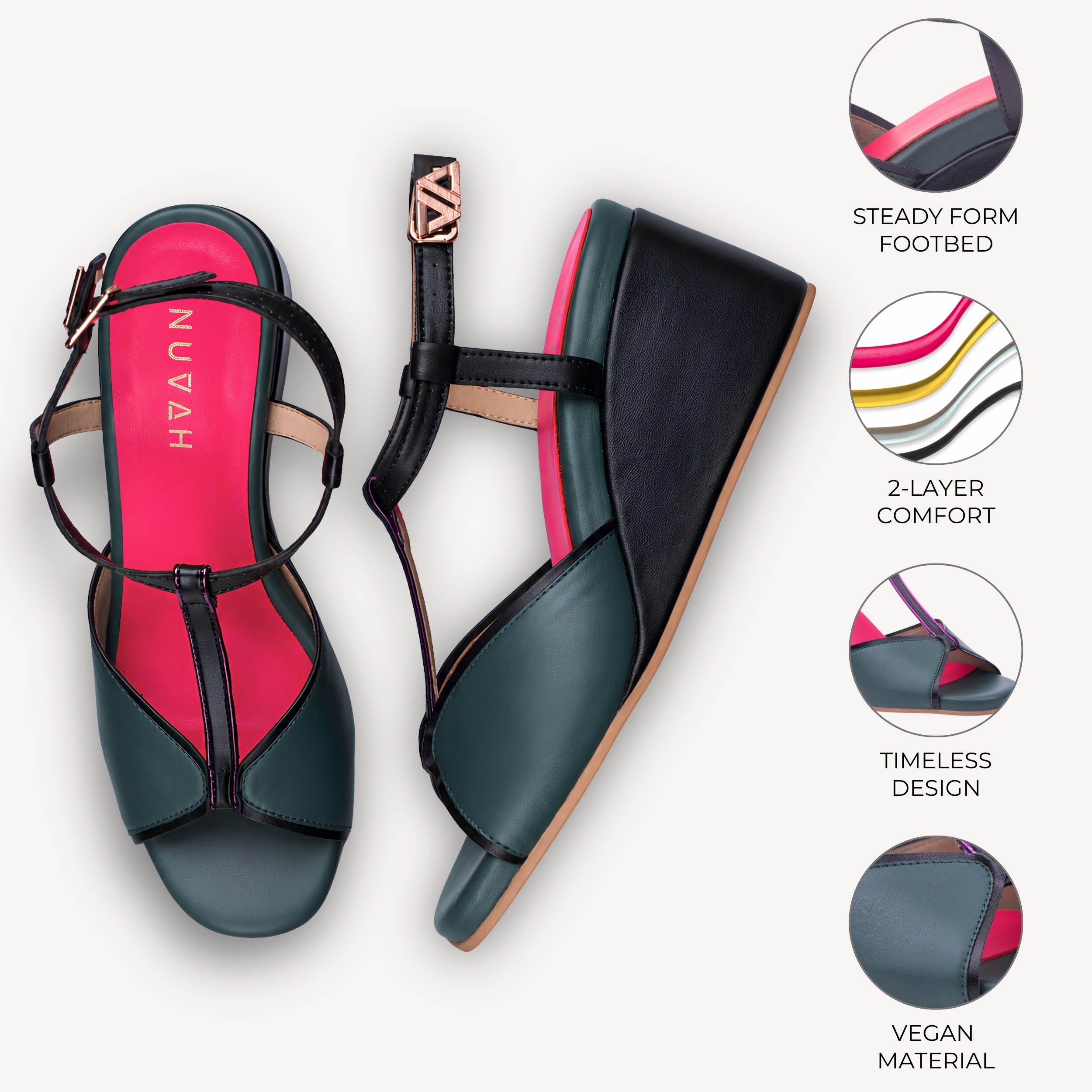 Daydream Jade Grove T strap wedge platform