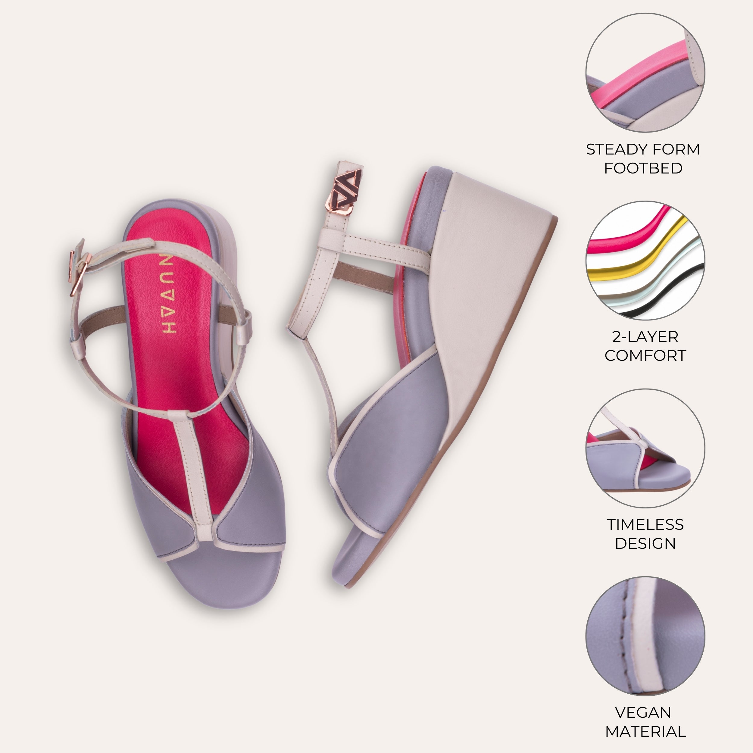 Daydream Morning Mist T strap wedge platform