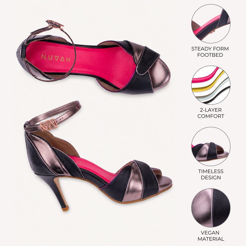 Muse Raven black and pewter stiletto