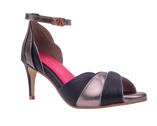 Muse Raven black and pewter stiletto