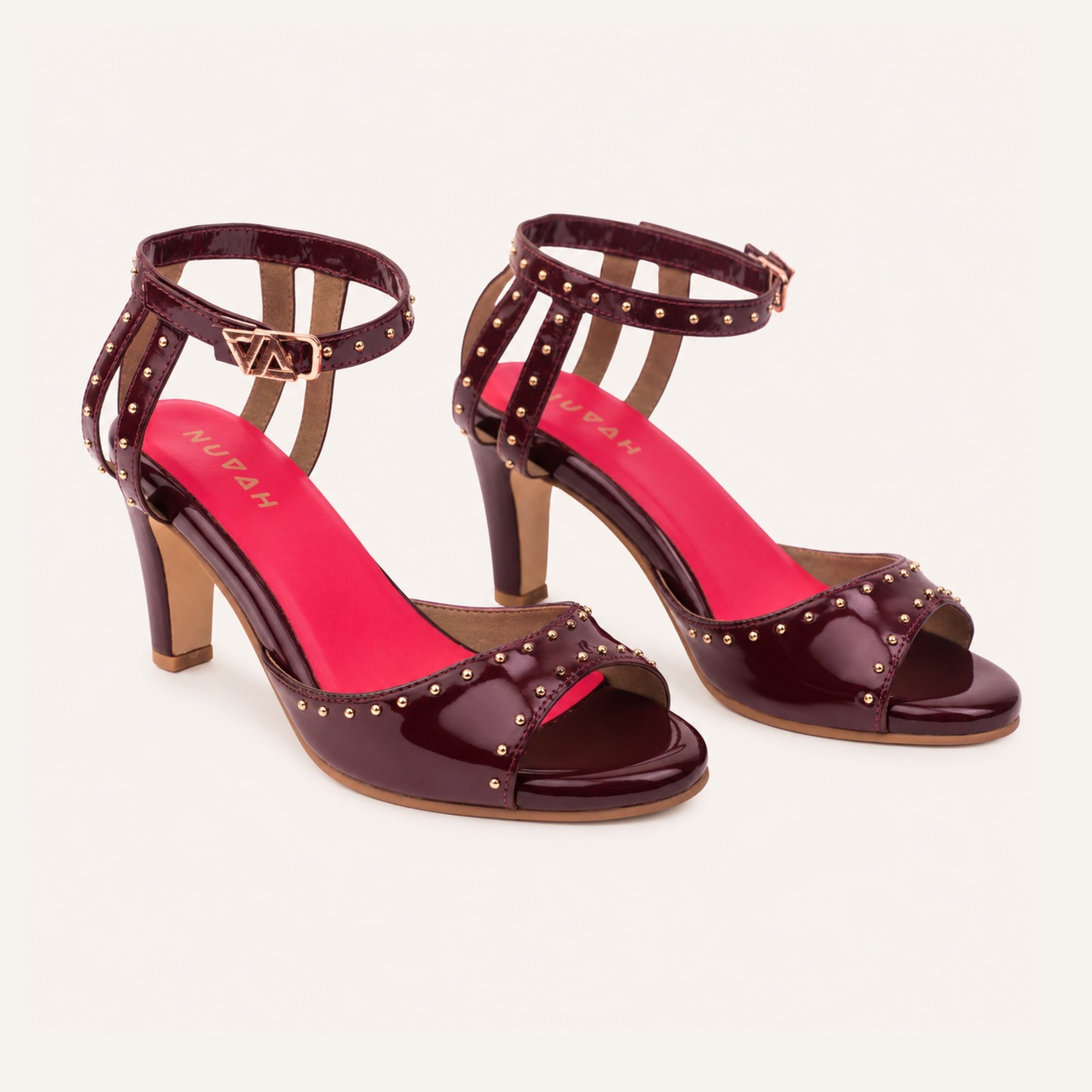 Gossip Bordeaux burgundy cone heel