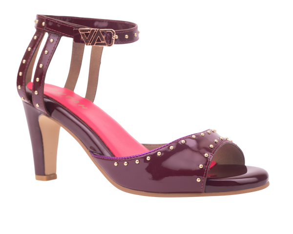 Gossip Bordeaux burgundy cone heel
