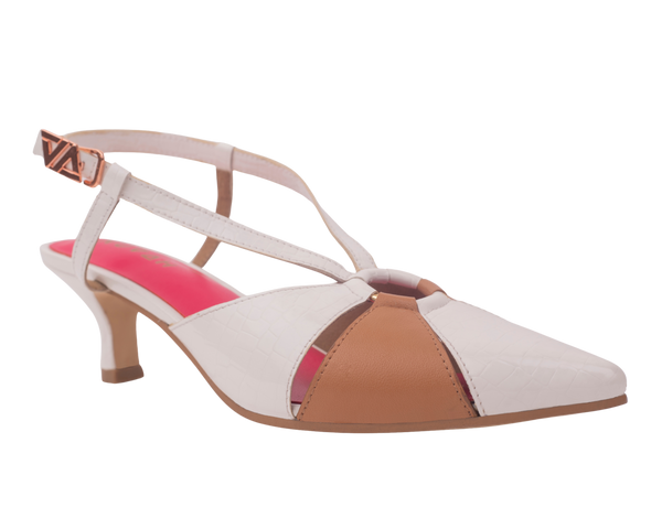 Rendezvous Cappuccino sling back kitten heel 