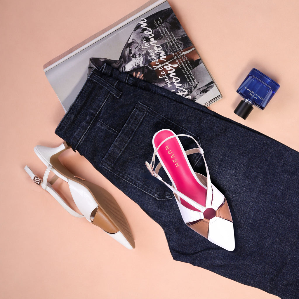 Rendezvous Cappuccino sling back kitten heel