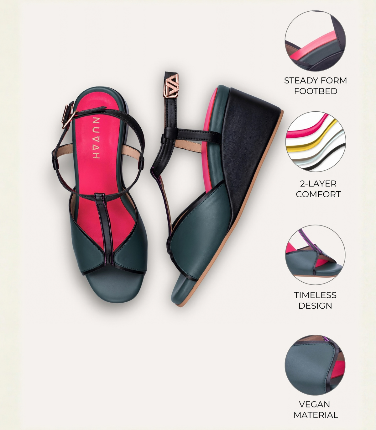 Daydream Jade Grove T strap wedge platform