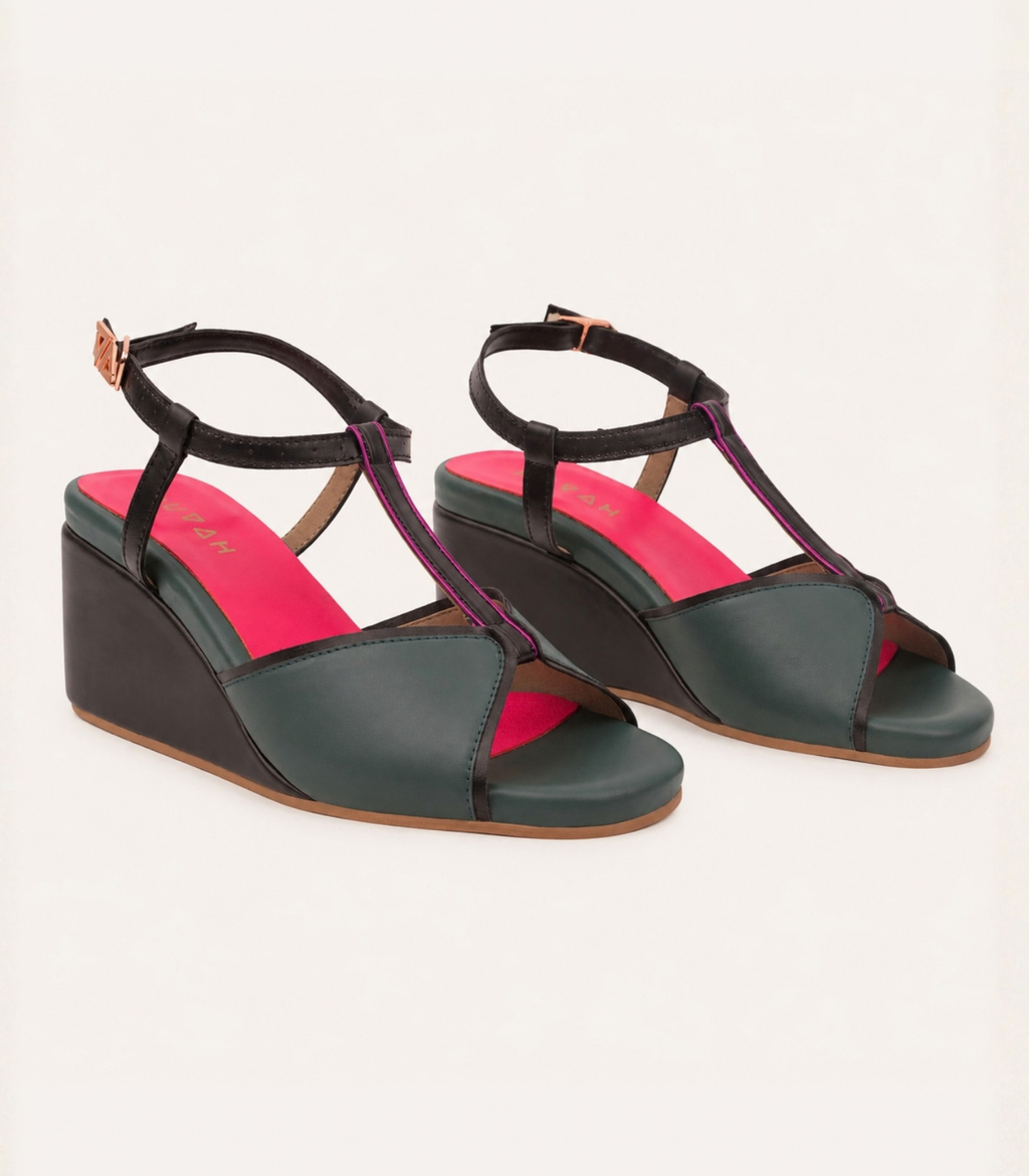 Daydream Jade Grove T strap wedge platform