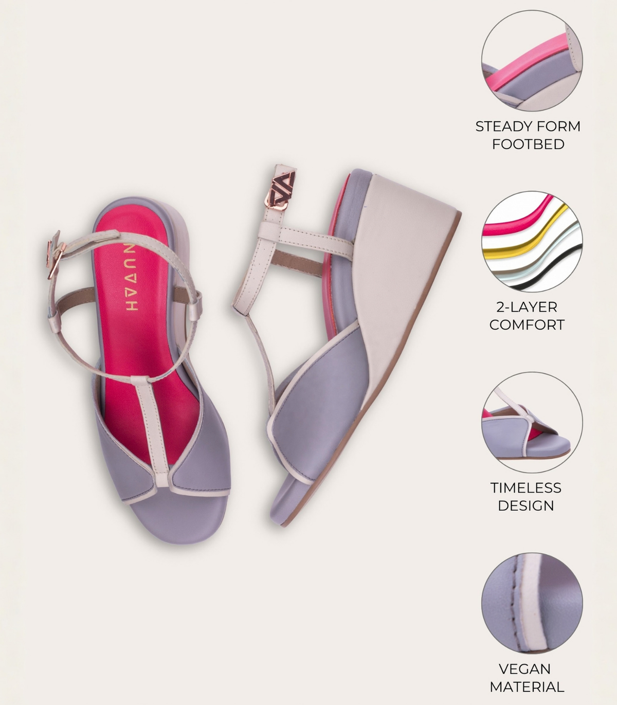 Daydream Morning Mist T strap wedge platform