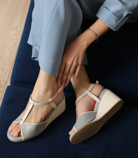 Daydream Morning Mist T strap wedge platform