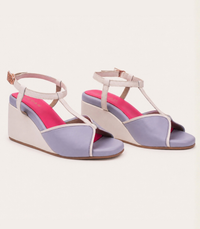 Daydream Morning Mist T strap wedge platform