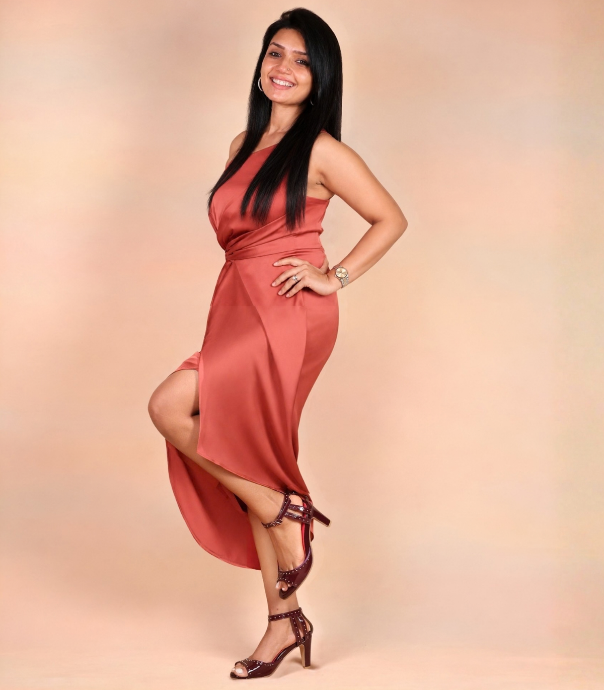 Gossip Bordeaux burgundy cone heel