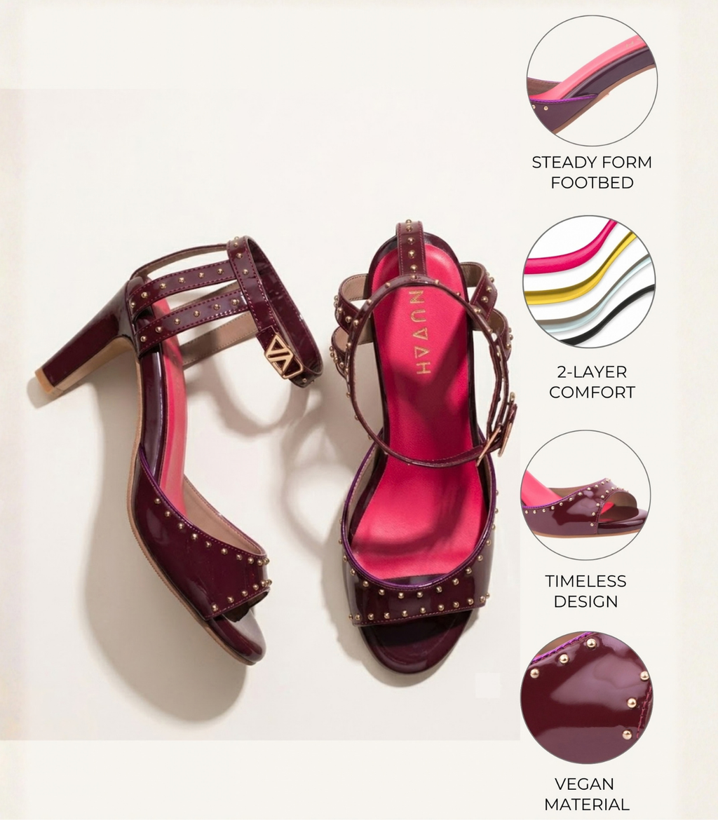 Gossip Bordeaux burgundy cone heel