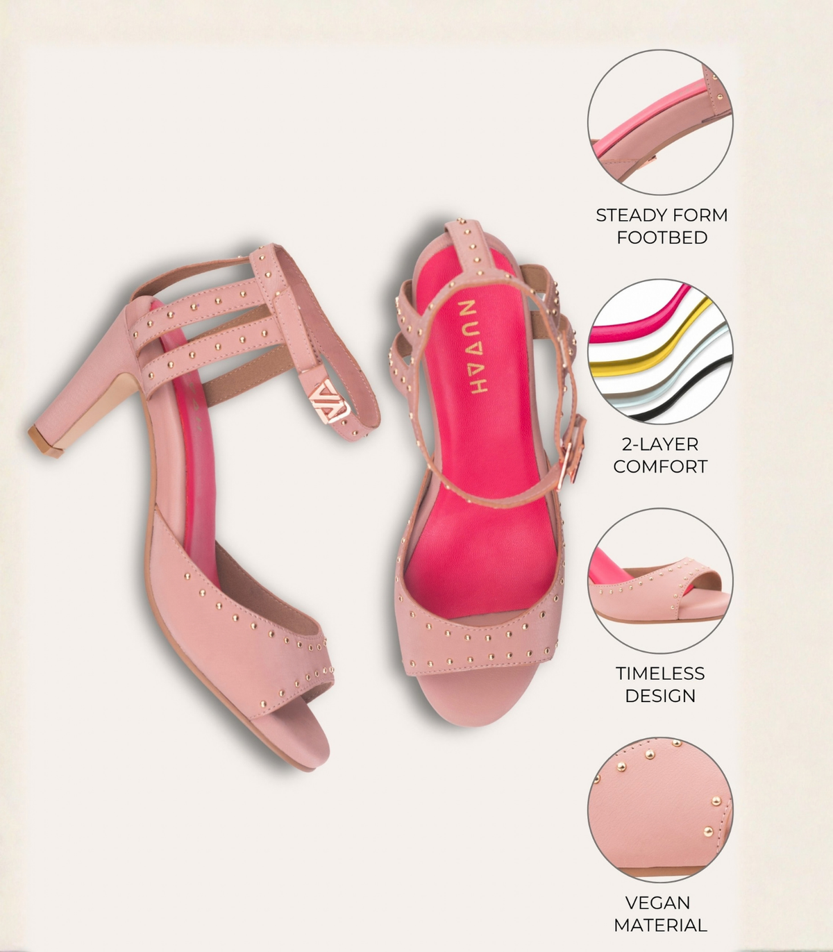 Gossip Spritz dusty peach cone heel