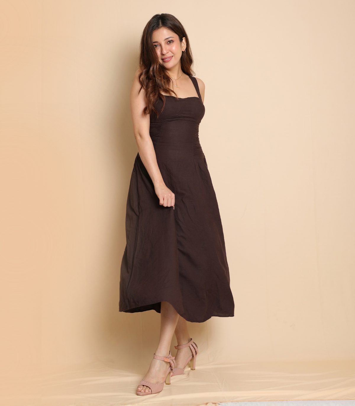 Gossip Spritz dusty peach cone heel