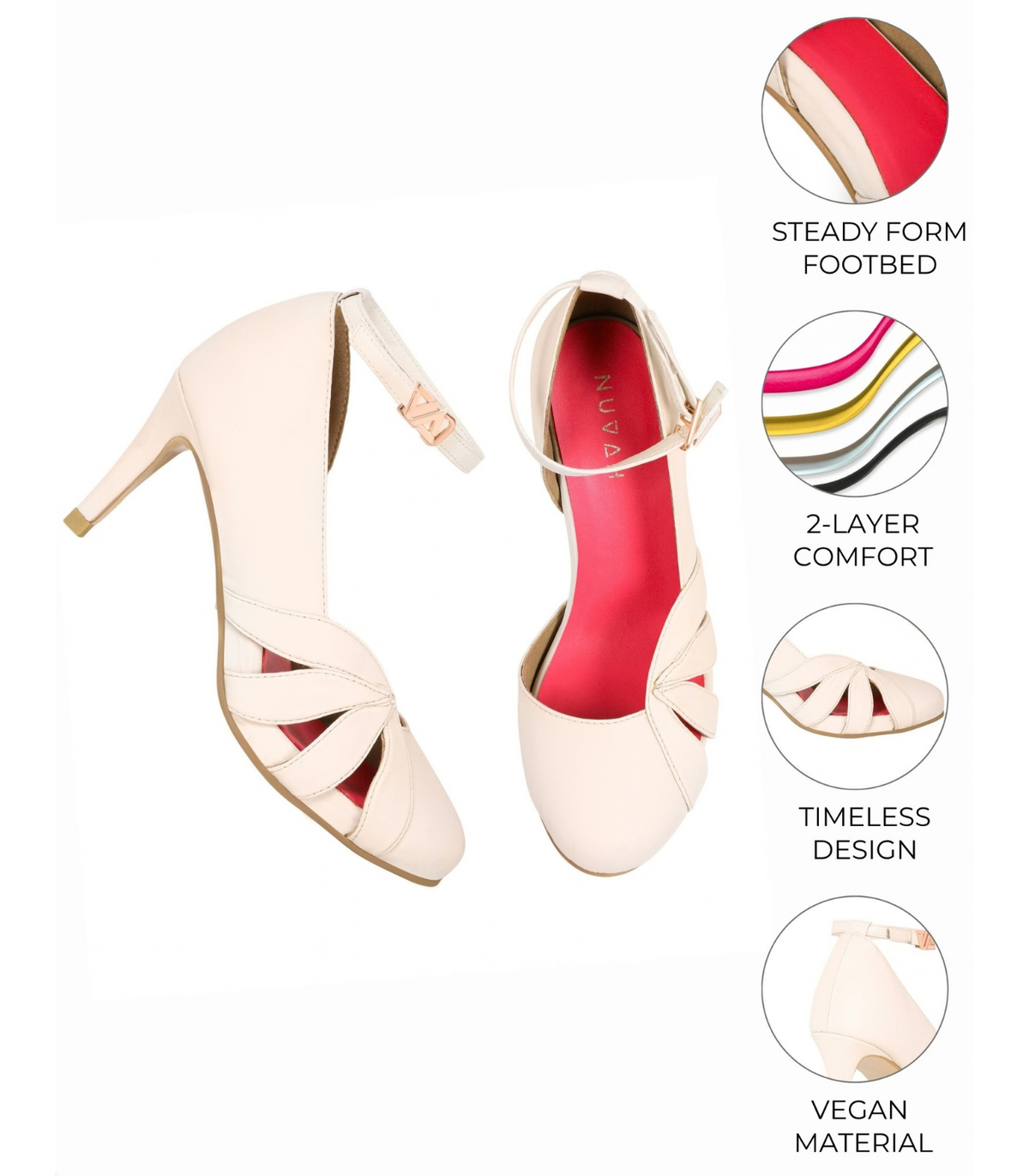 Gulshan Mogra - Cream D'orsay pencil heel