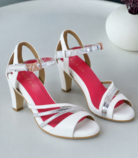 Mehfil Raunak - White and Silver cone heel