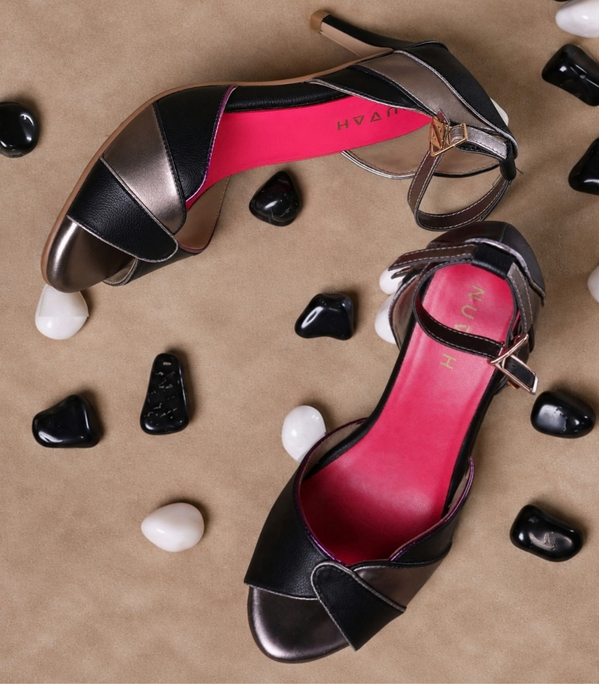 Muse Raven black and pewter stiletto