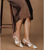 Rendezvous Cappuccino sling back kitten heel