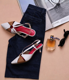 Rendezvous Cappuccino sling back kitten heel