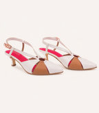Rendezvous Cappuccino sling back kitten heel