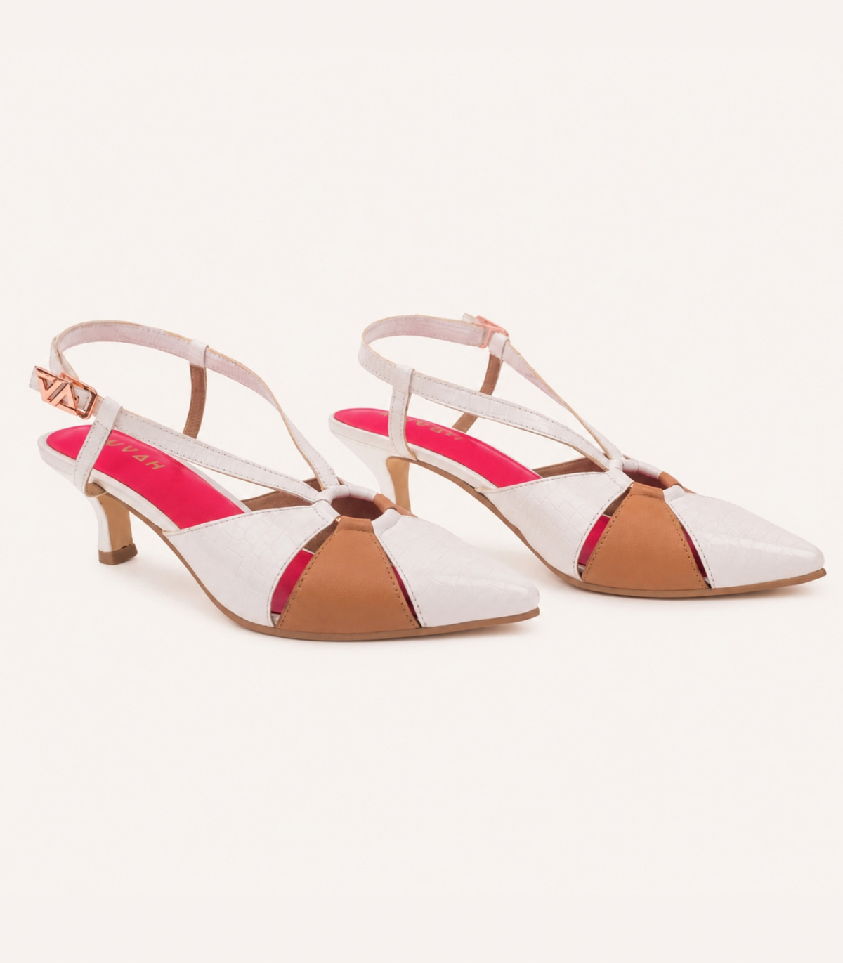 Rendezvous Cappuccino sling back kitten heel