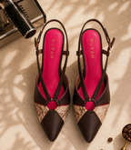 Rendezvous Espresso sling back kitten heel