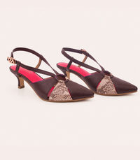 Rendezvous Espresso sling back kitten heel